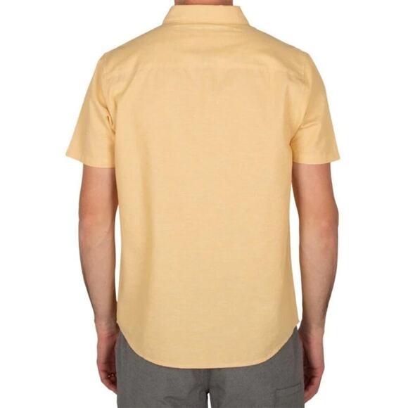 Salty Crew Men's Gold Short Sleeves Button Down Topstitch Shirt Size XL - Picture 2 of 8